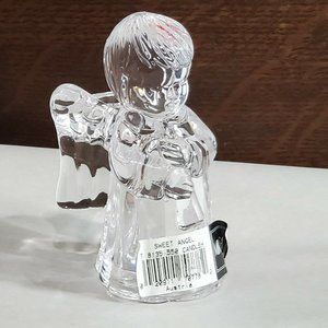 Mikasa Crystal Sweet Angel Candle Holder Austria 4" cute musical horn